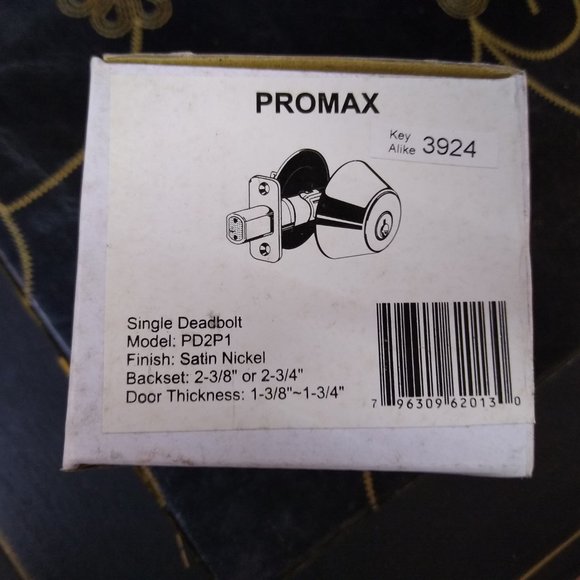 Promax PD2P1 Single Cylinder Deadbolt Satin Nickel - Picture 3 of 4